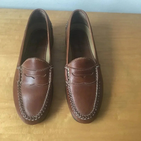 johnston & murphy shoes Penny Loafer Brown  Leather Dress Comfort sz9.5 M - Picture 5 of 12